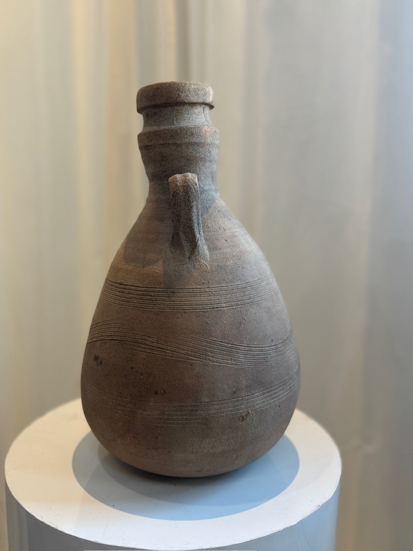 Antique Terracotta Amphora in Classical Roman Style with Aged Patina