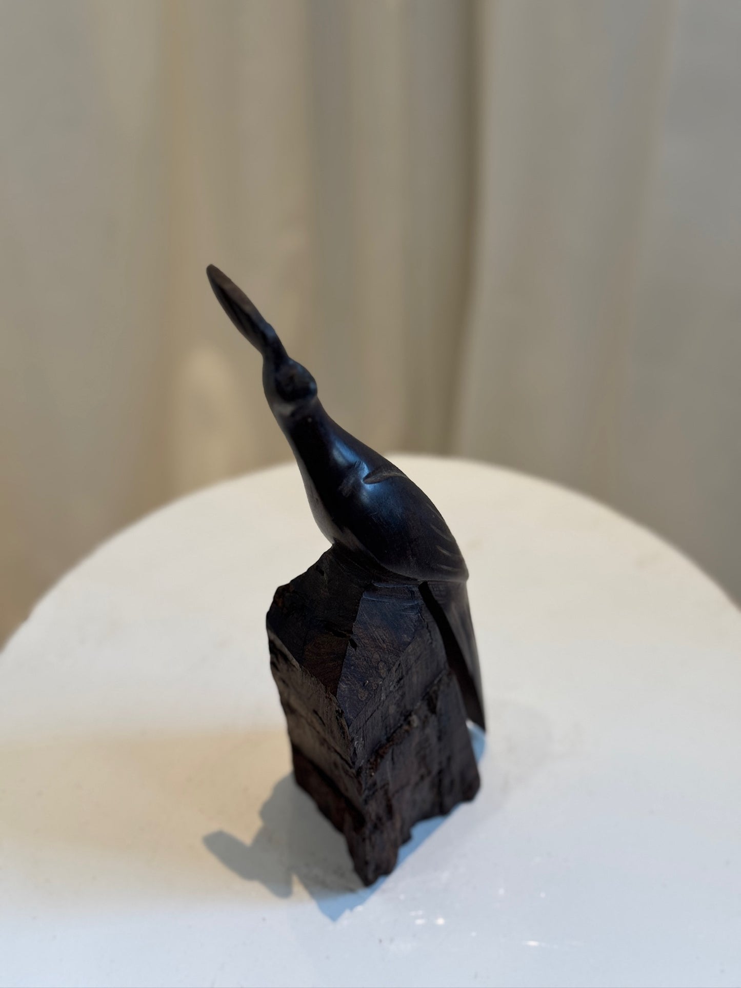 Hand-Carved Ironwood Pheasant Sculpture – Vintage Southwestern Art
