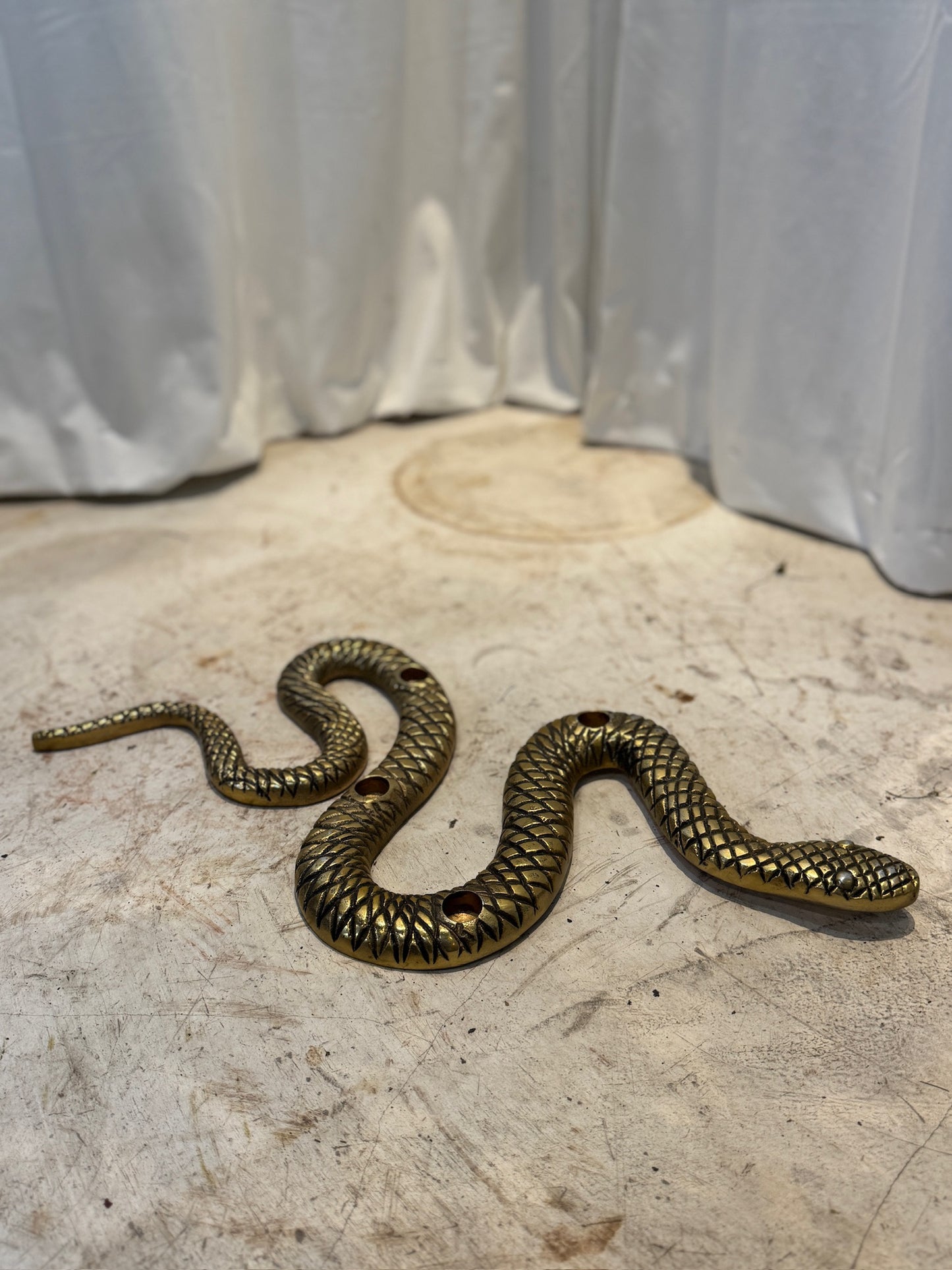 Vintage Brass Snake Tea Light & Taper Candle Holder – Serpent Candelabra