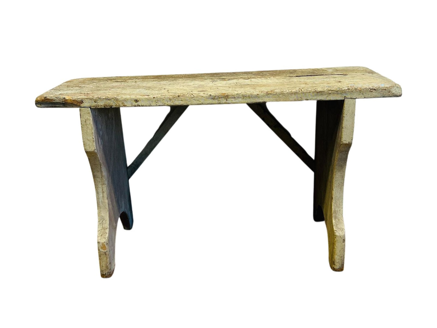Antique Primitive Painted Pine Bucket Bench19th Century American Handcrafted