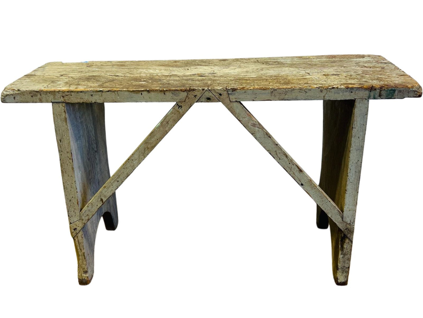 Antique Primitive Painted Pine Bucket Bench19th Century American Handcrafted