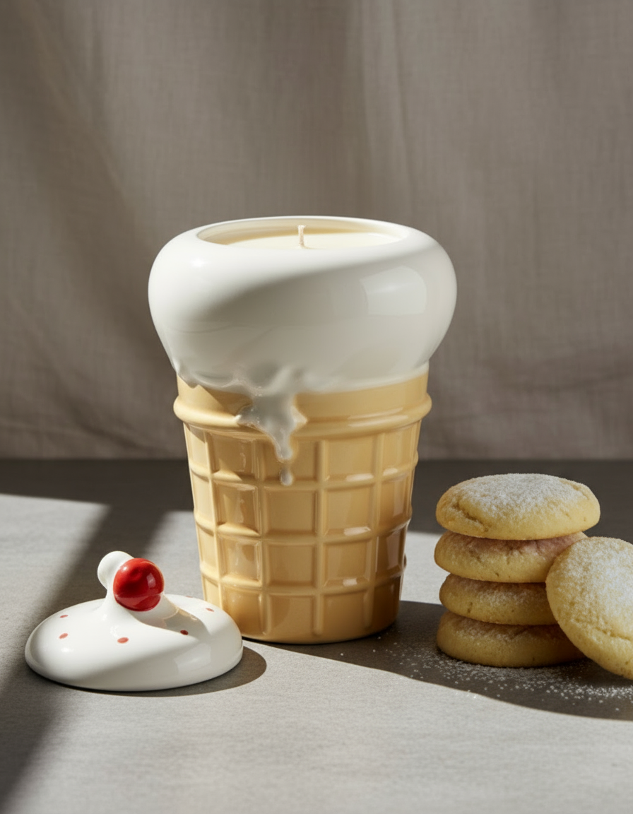 Large Vintage McCoy Ice Cream Cone Candle and Cookie Jar – Hommes