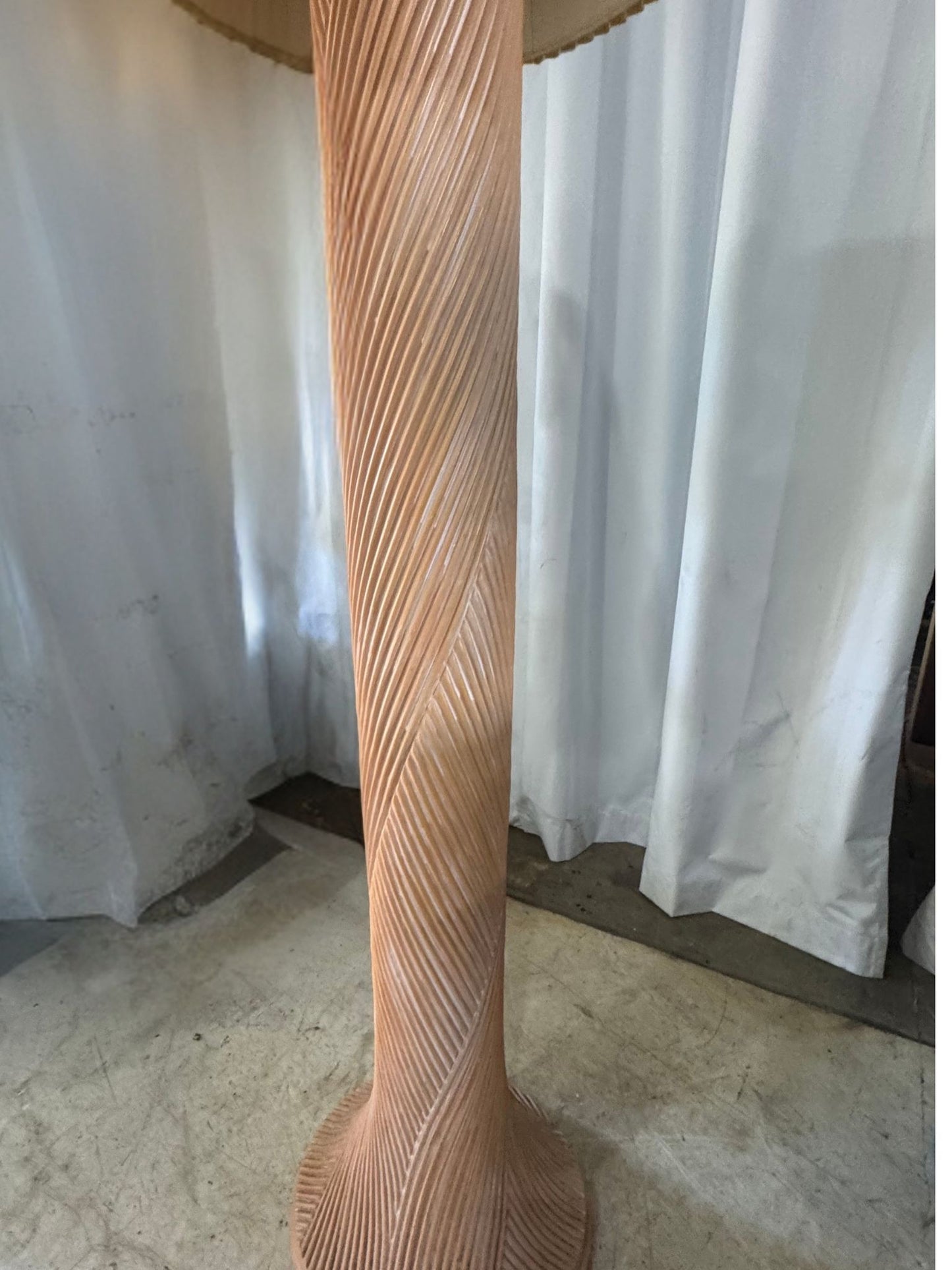 Vintage 1980's Post Modern Wood Floor Lamp with Sculptural Design