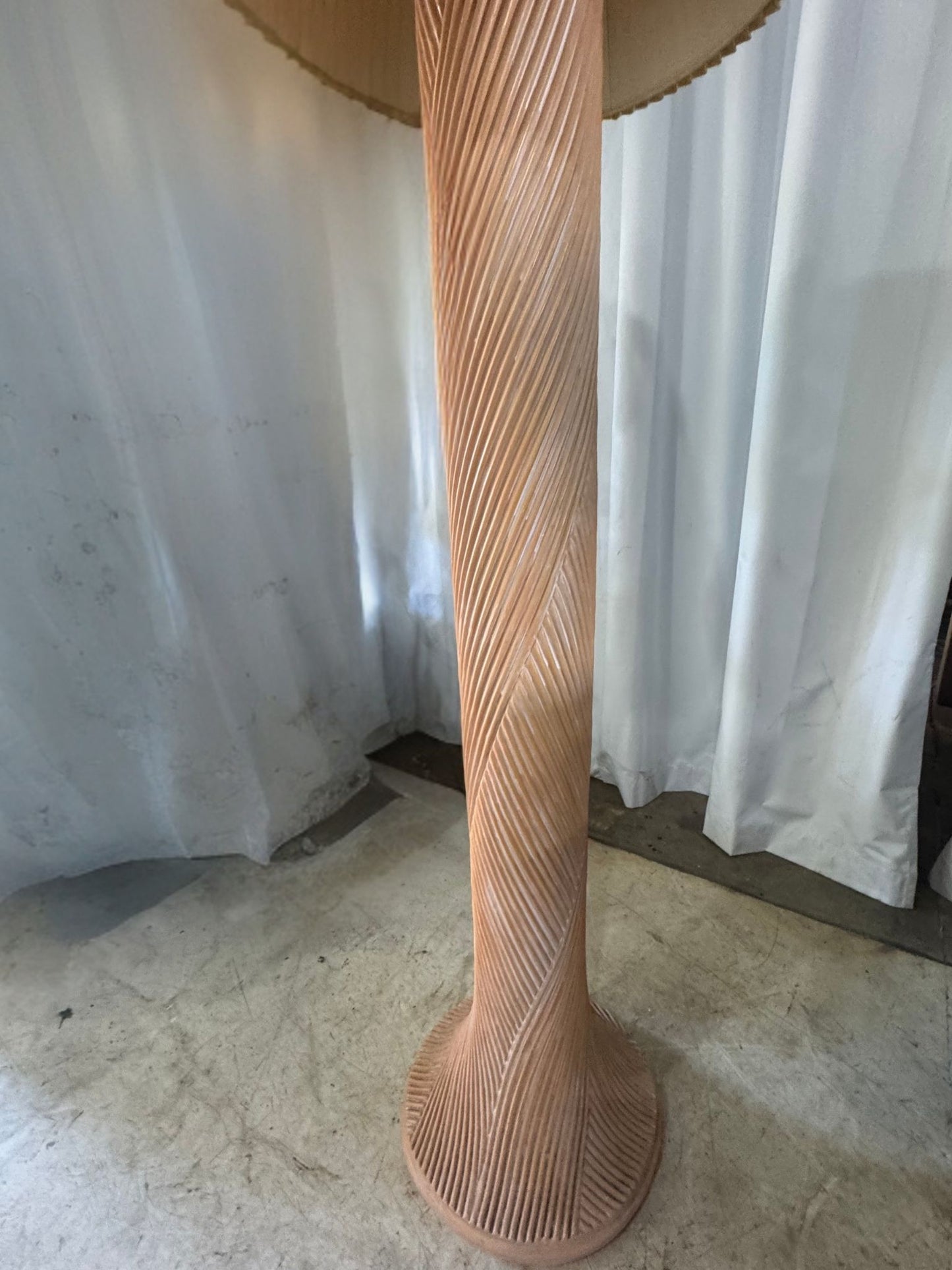 Vintage 1980's Post Modern Wood Floor Lamp with Sculptural Design