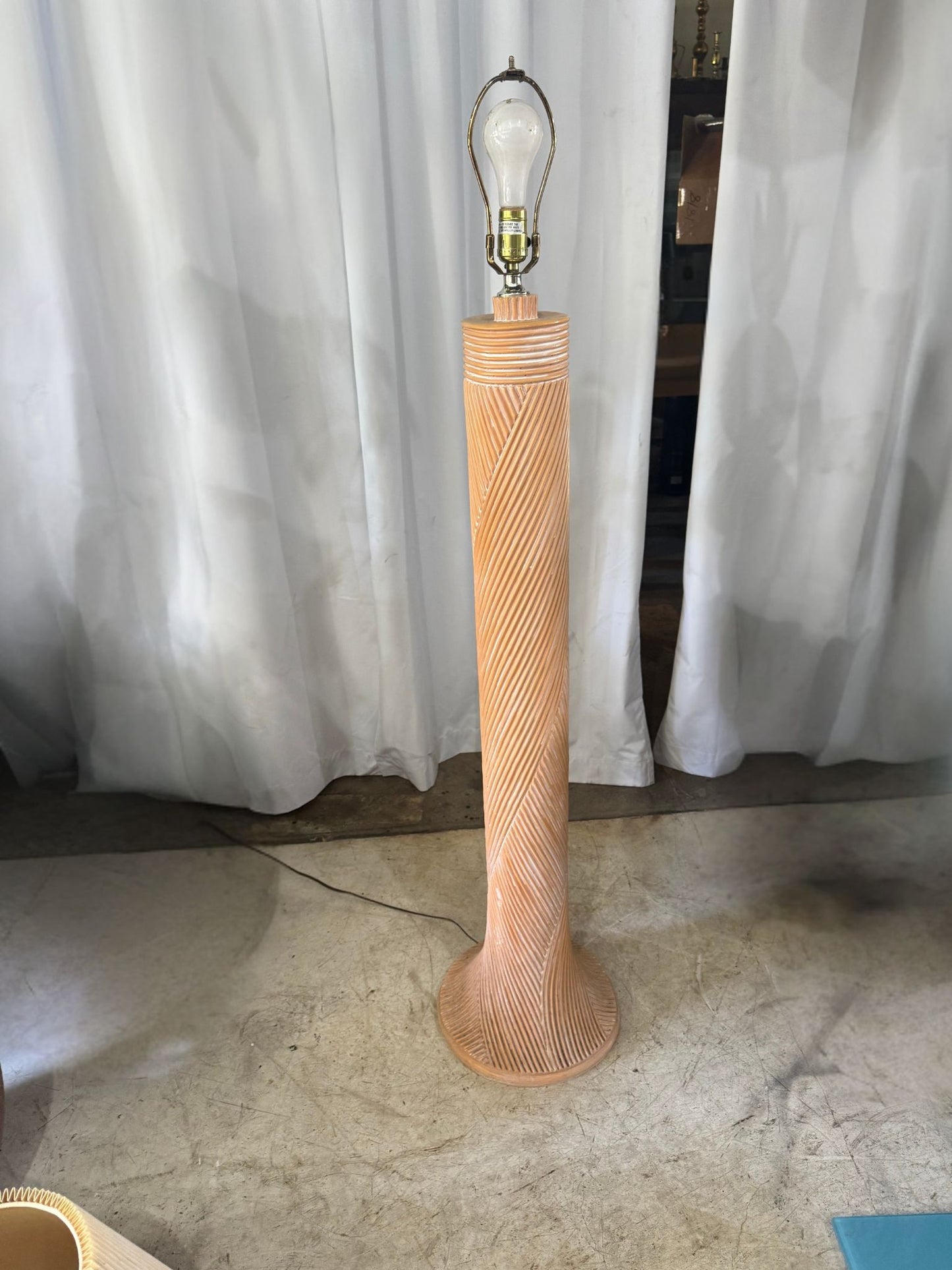 Vintage 1980's Post Modern Wood Floor Lamp with Sculptural Design