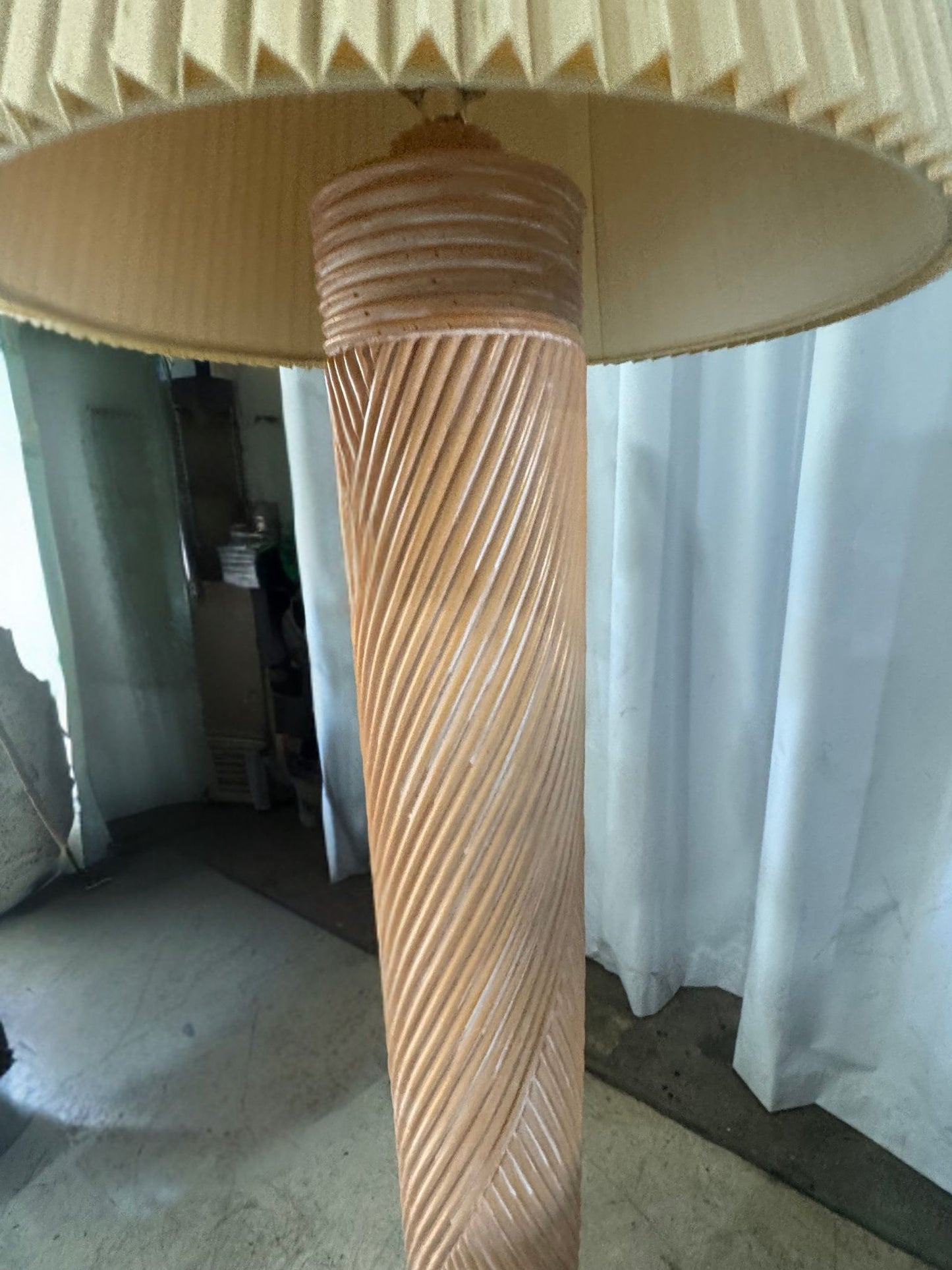 Vintage 1980's Post Modern Wood Floor Lamp with Sculptural Design