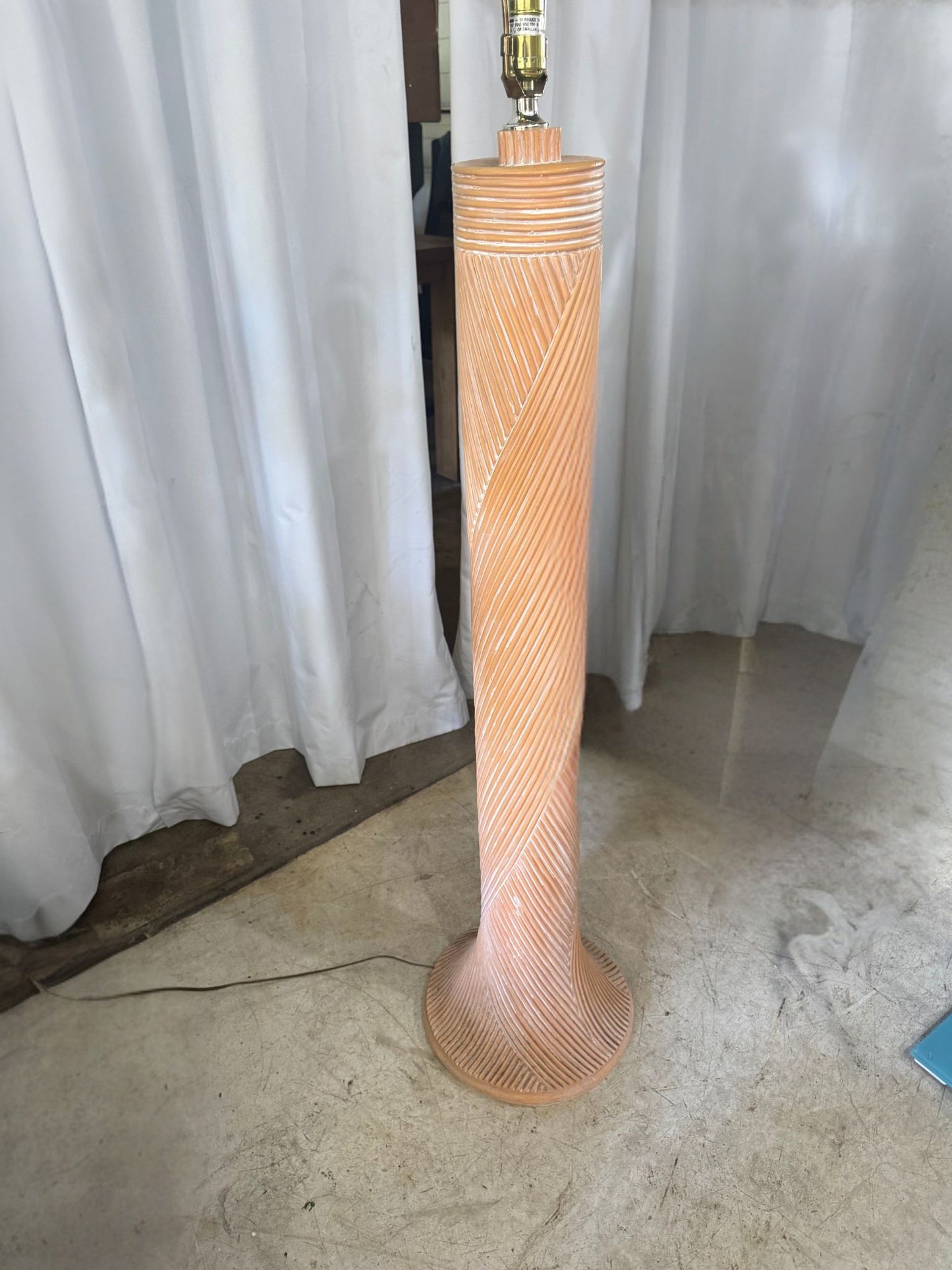 Vintage 1980's Post Modern Wood Floor Lamp with Sculptural Design