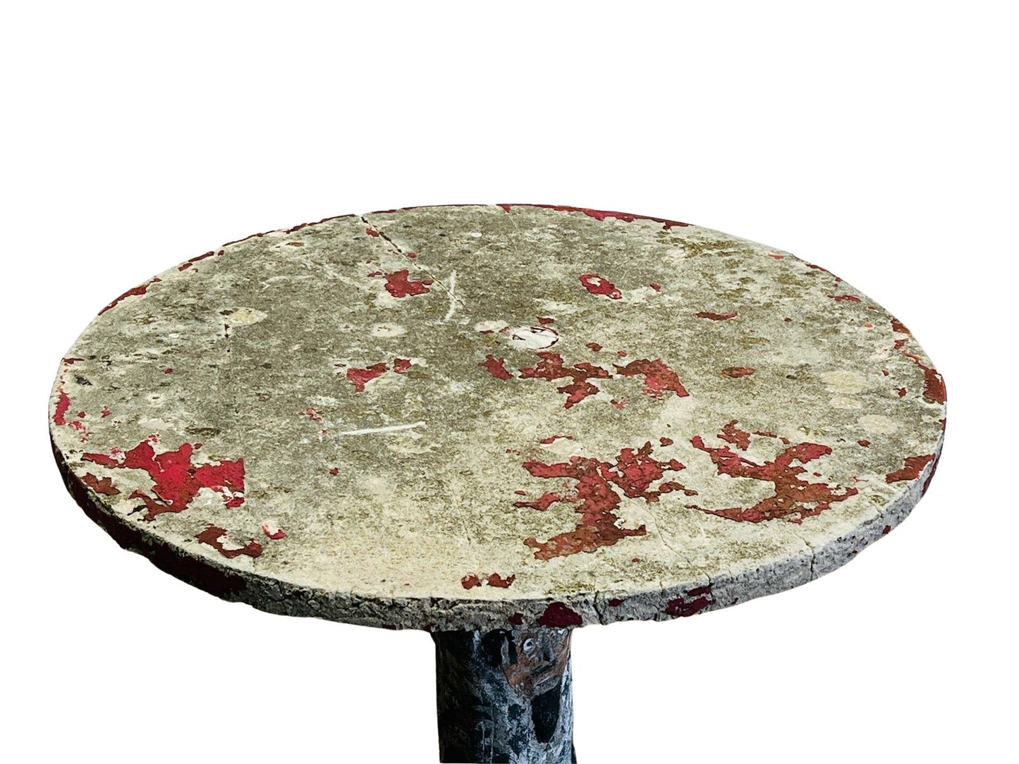 Rare Hand-Painted Faux Bois Concrete Garden Table