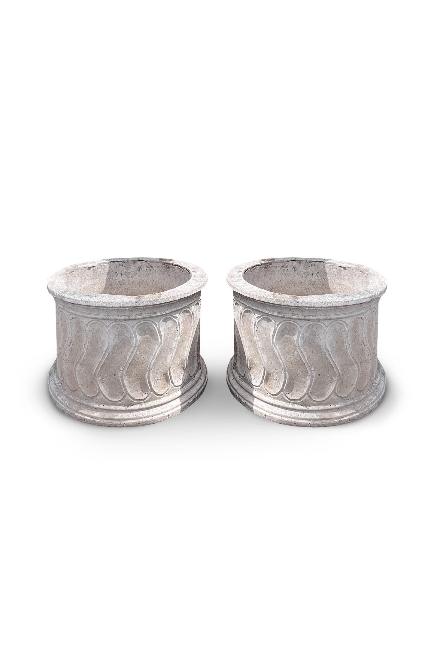 Vintage Round Roman Style Swirl Planter (Set of 2)