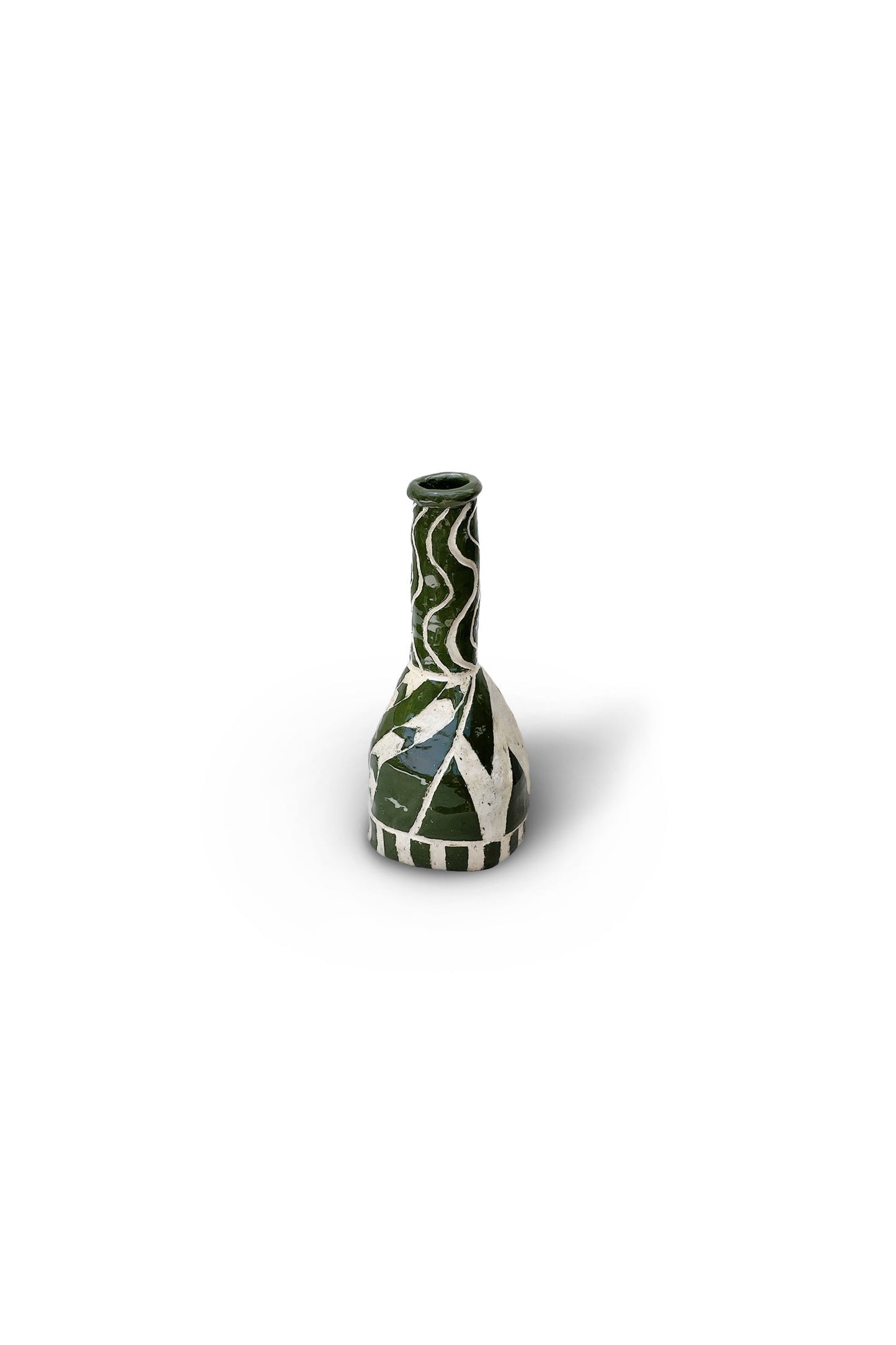 Green Abstract Artist Ceramic Vase