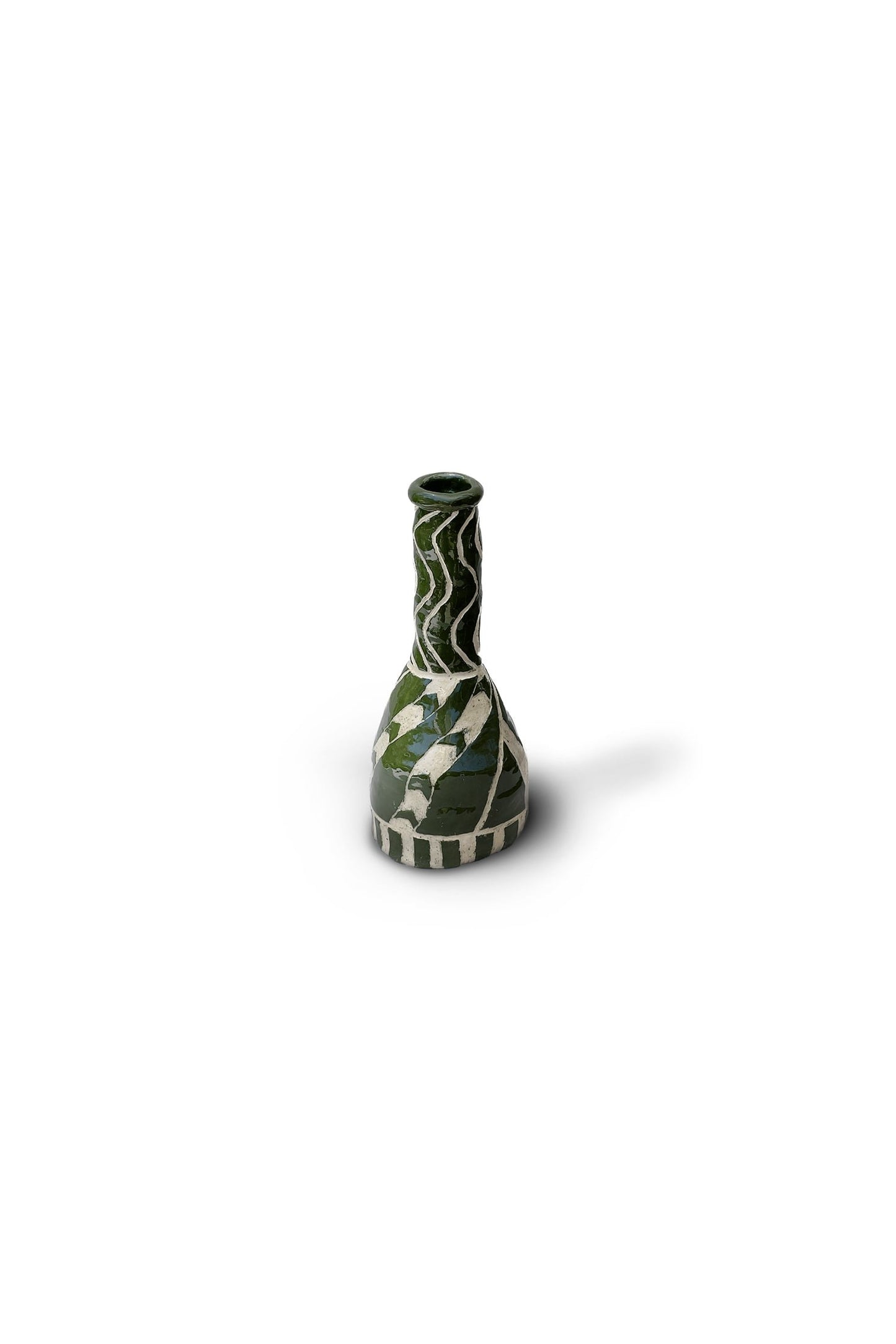 Green Abstract Artist Ceramic Vase