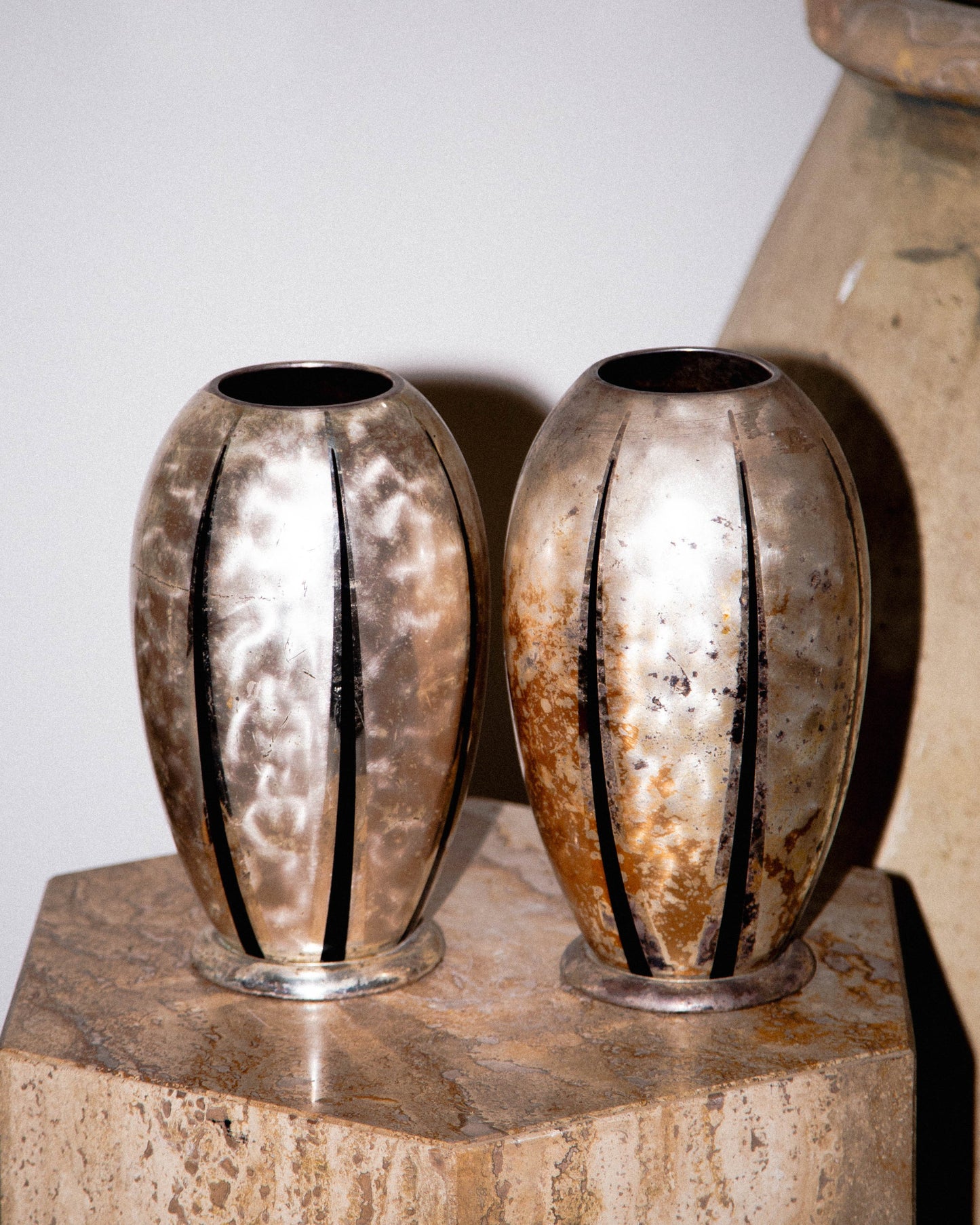Set of Vintage German Ikora Silver Plated Vase by Wmf (1940's)