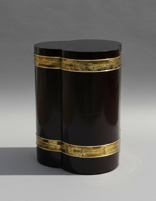 Circa 1970s Bernhard Rohne for Mastercraft trefoil lacquered pedestal table with etched brass detailing — Hommes and Gardens, Home Decor Collection, Furniture, landscape design, plant design, Landscape Architect, Interior Designer, Outdoor Living, Outdoor Decorations, Home Design, Luxury Design, Art, Furniture, Objects, Best Gifts, Nature, Backyard, Yard.
