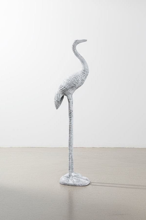 Flamingo metal sculpture, vintage handcrafted statue for outdoor garden spaces and artistic landscape accents — Hommes and Gardens, Garden Decor Collection, Sculptures & Statues, Outdoor Accessories, landscape design, plant design, Landscape Architect, Interior Designer, Outdoor Living, Outdoor Decorations, Home Design, Luxury Design, Art, Furniture, Objects, Best Gifts, Nature, Backyard, Yard.