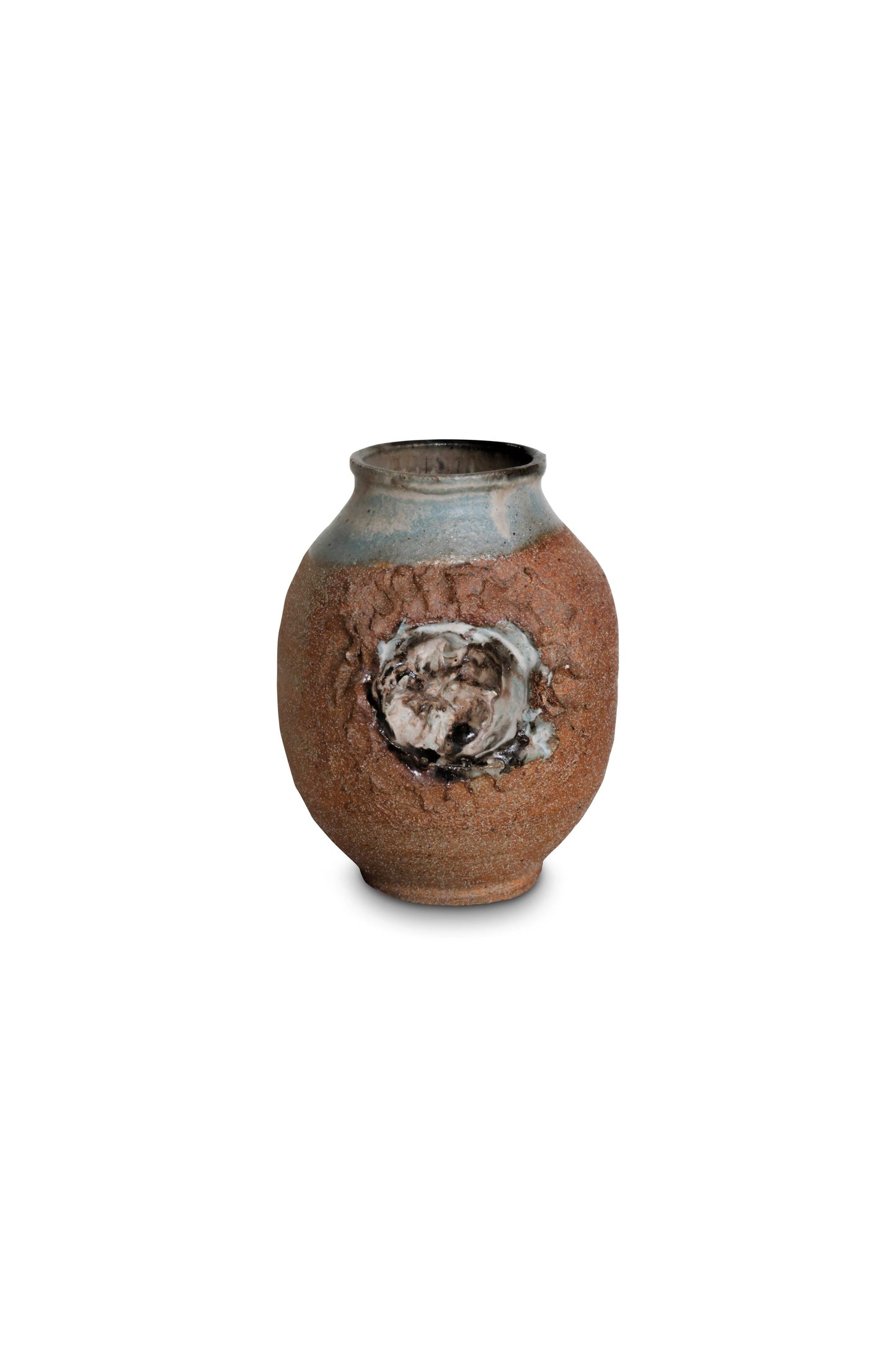 Signed Mid-Century Brutalist Stoneware Vase