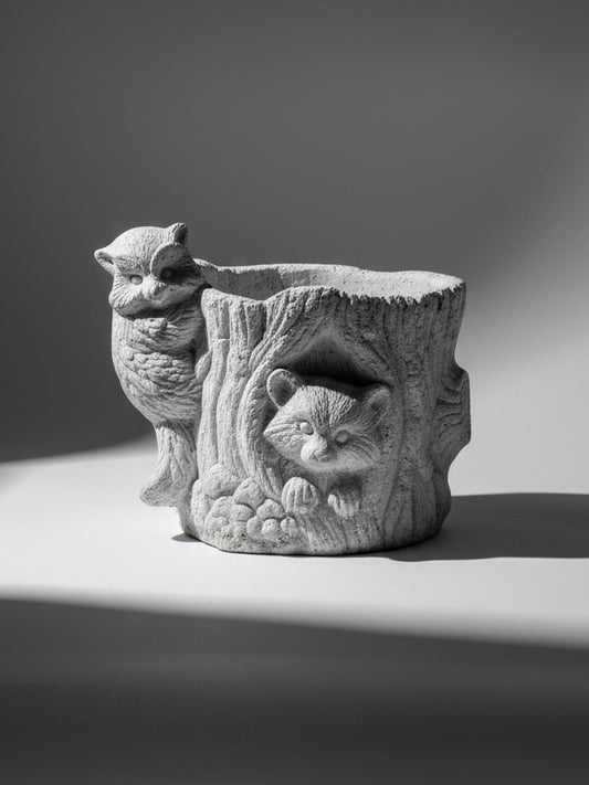 Vintage concrete animal planter with sculptural design, handcrafted from durable stone mix for outdoor or indoor greenery displays — Hommes and Gardens, Pots and Vessels Collection, Garden Decor, Planters, Concrete Art, Animal Accent, Outdoor Living, Landscape Design, Rustic Home Decor, Collectible Garden Sculpture, Artistic Planter.