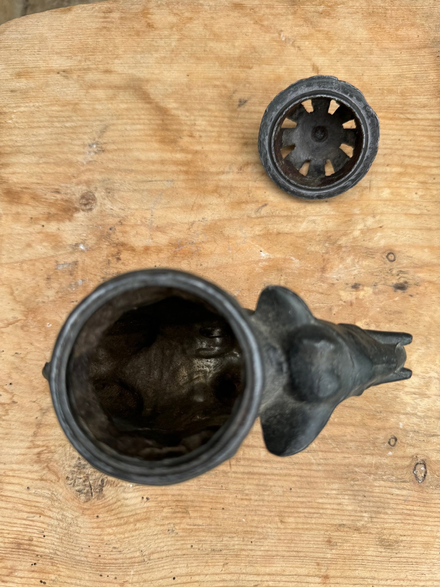 Vintage-inspired elephant censer with polished finish, a Japanese cultural artefact blending art and tranquility — Hommes and Gardens, Smoke + Fire, Fauna Collection, home decor, outdoor decorations, home design, luxury design, Landscape Architect, Interior Designer, Outdoor Living, Art, Furniture, Objects, Best Gifts, Nature, Backyard, Yard.