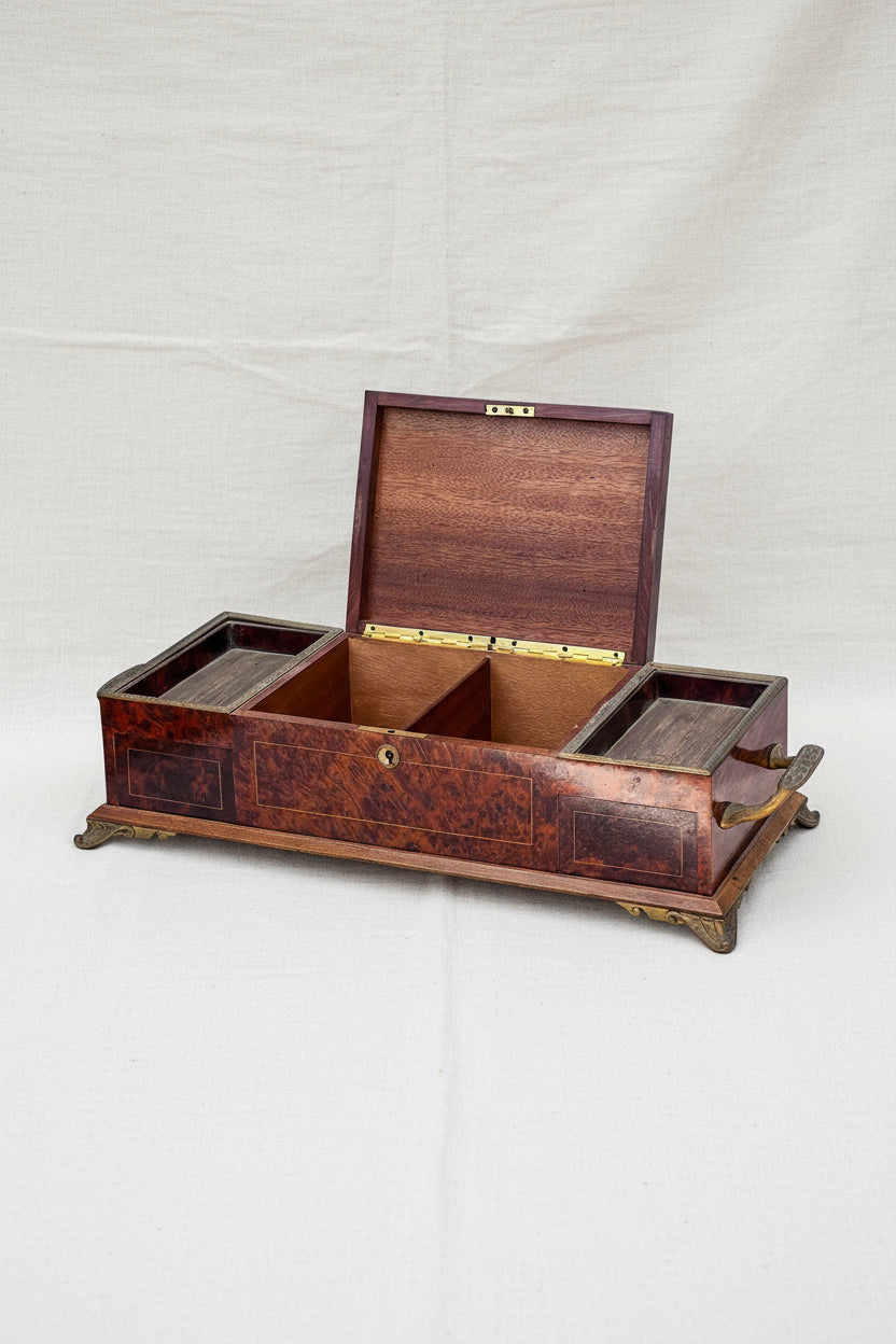 Vintage exotic wooden jewellery box with hinged lid, artisan-crafted luxury storage piece for watches and accessories — Hommes and Gardens, Home Decor Collection, Decorative Boxes, Jewelry Holders, wooden storage, handcrafted decor, elegant organisation, sustainable design, fine craftsmanship, gift idea for collectors.