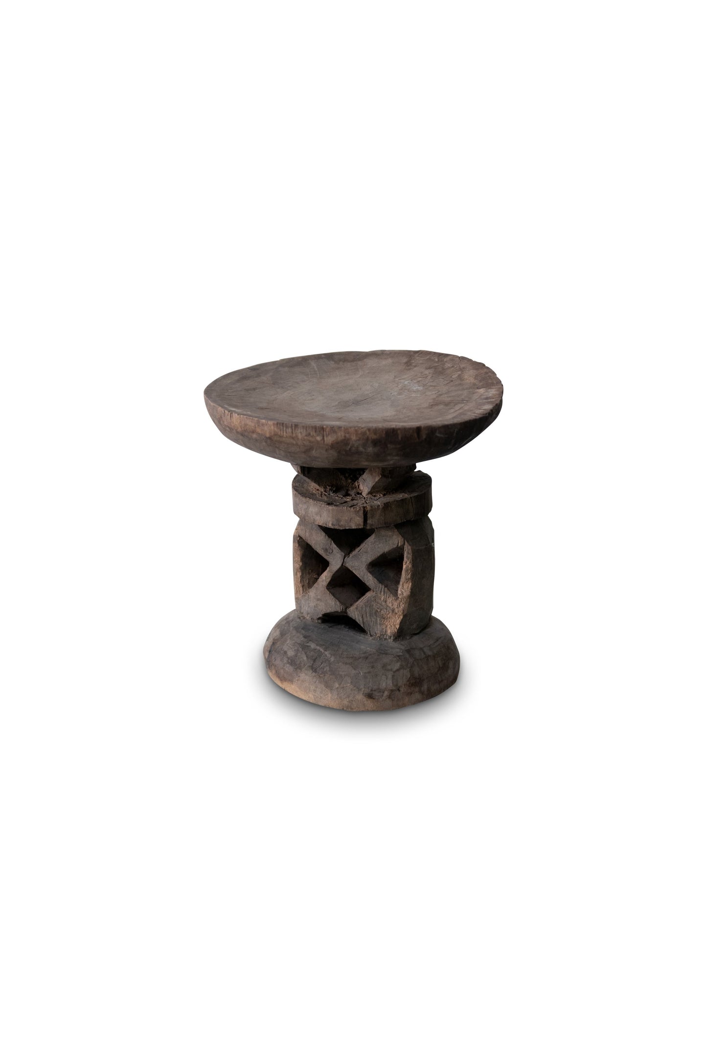 Carved Primitive Style Wooden Stool, Zimbabwe