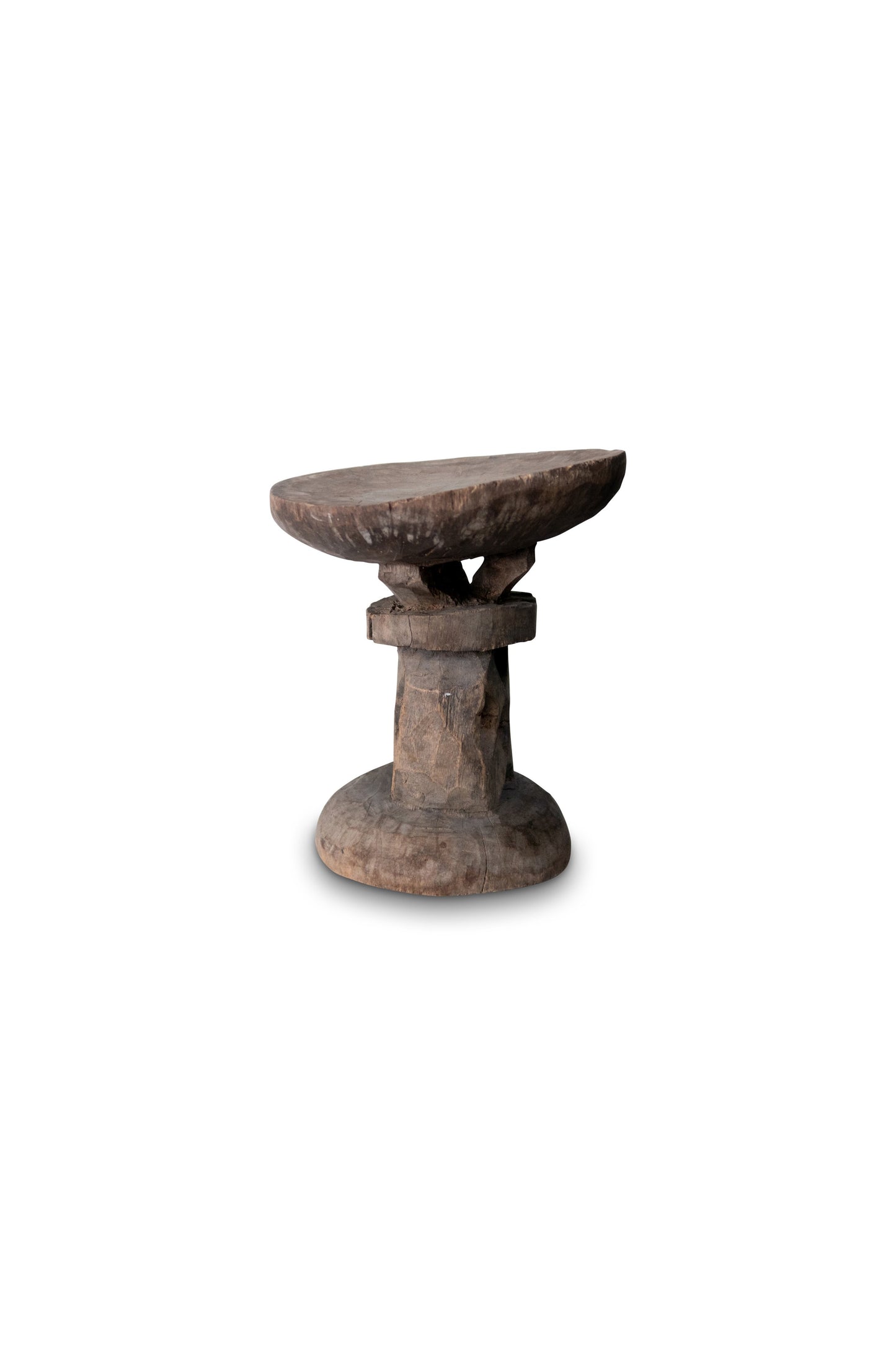 Carved Primitive Style Wooden Stool, Zimbabwe