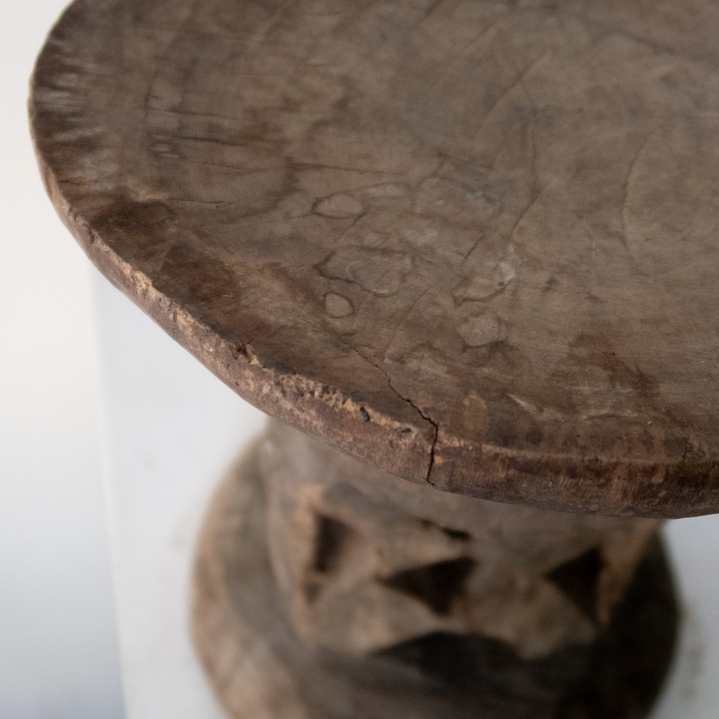 Carved Primitive Style Wooden Stool, Zimbabwe