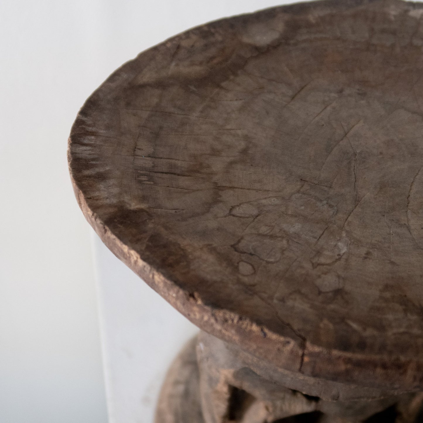 Carved Primitive Style Wooden Stool, Zimbabwe