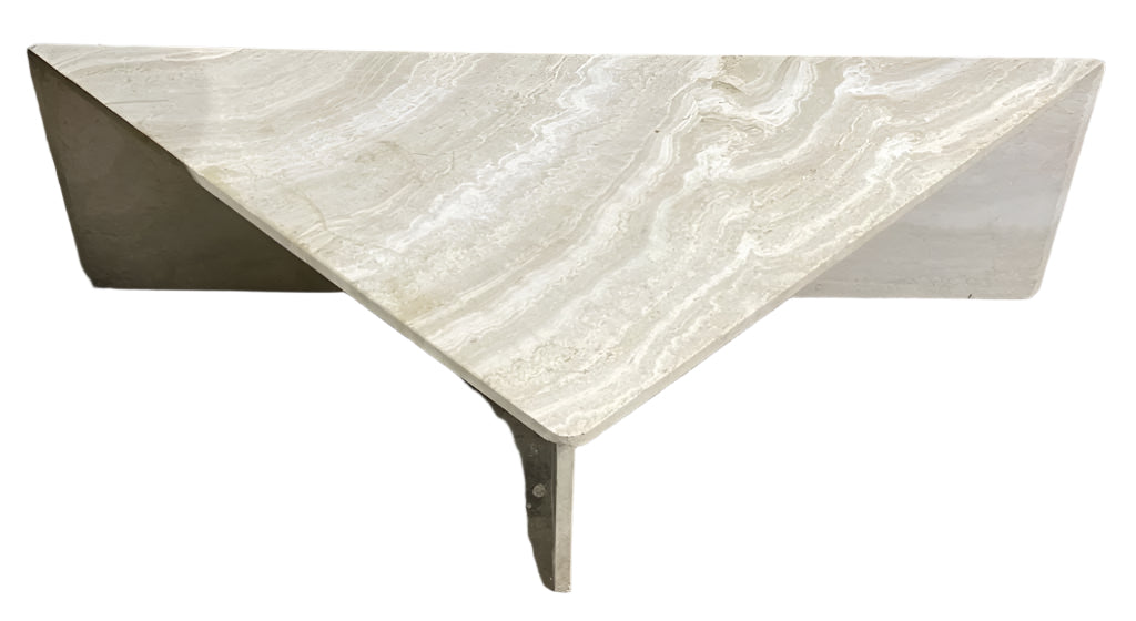 Vintage Travertine Marble Corner Table