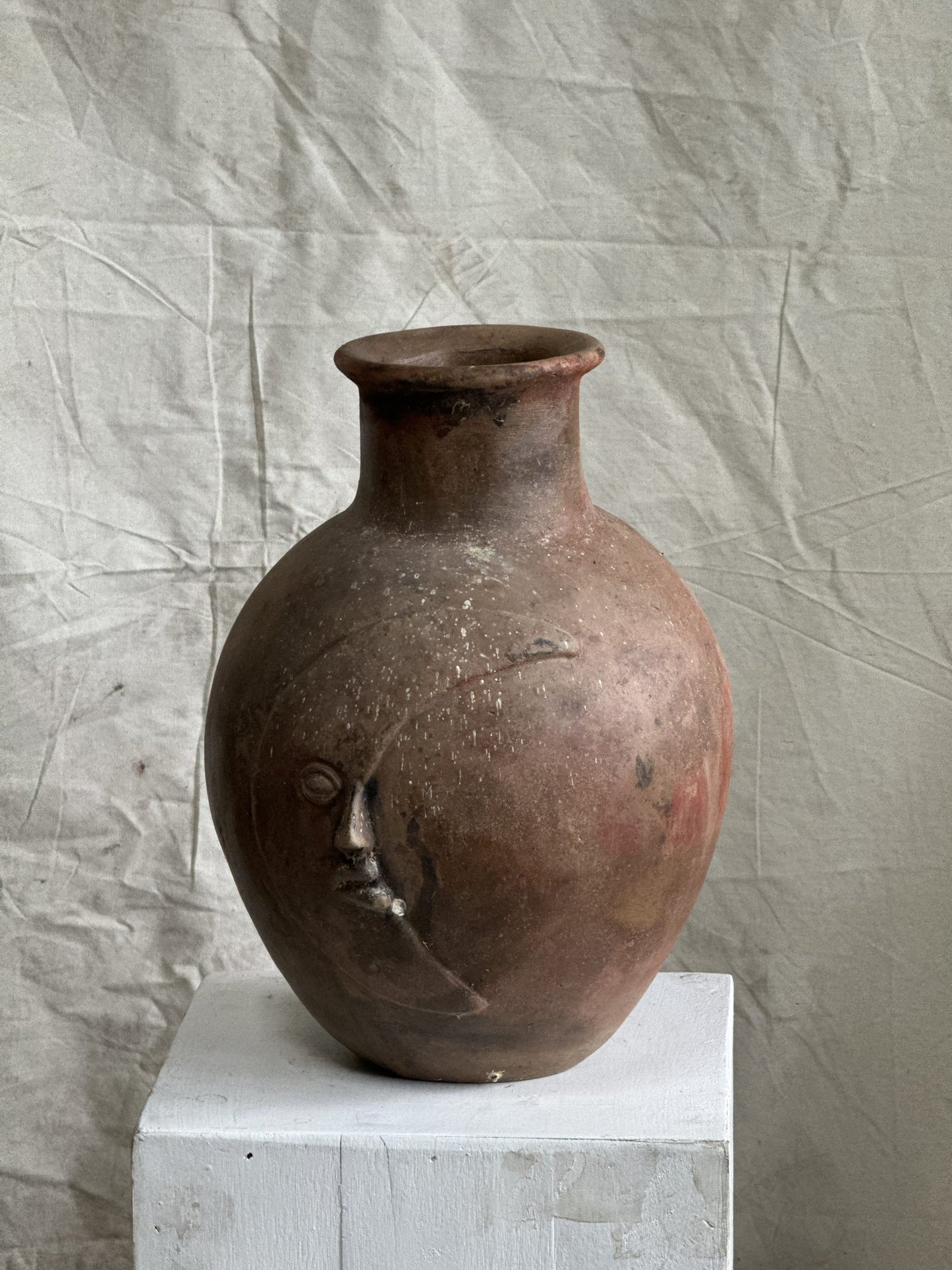 Mid Century Sun and Moon Ceramic Vase