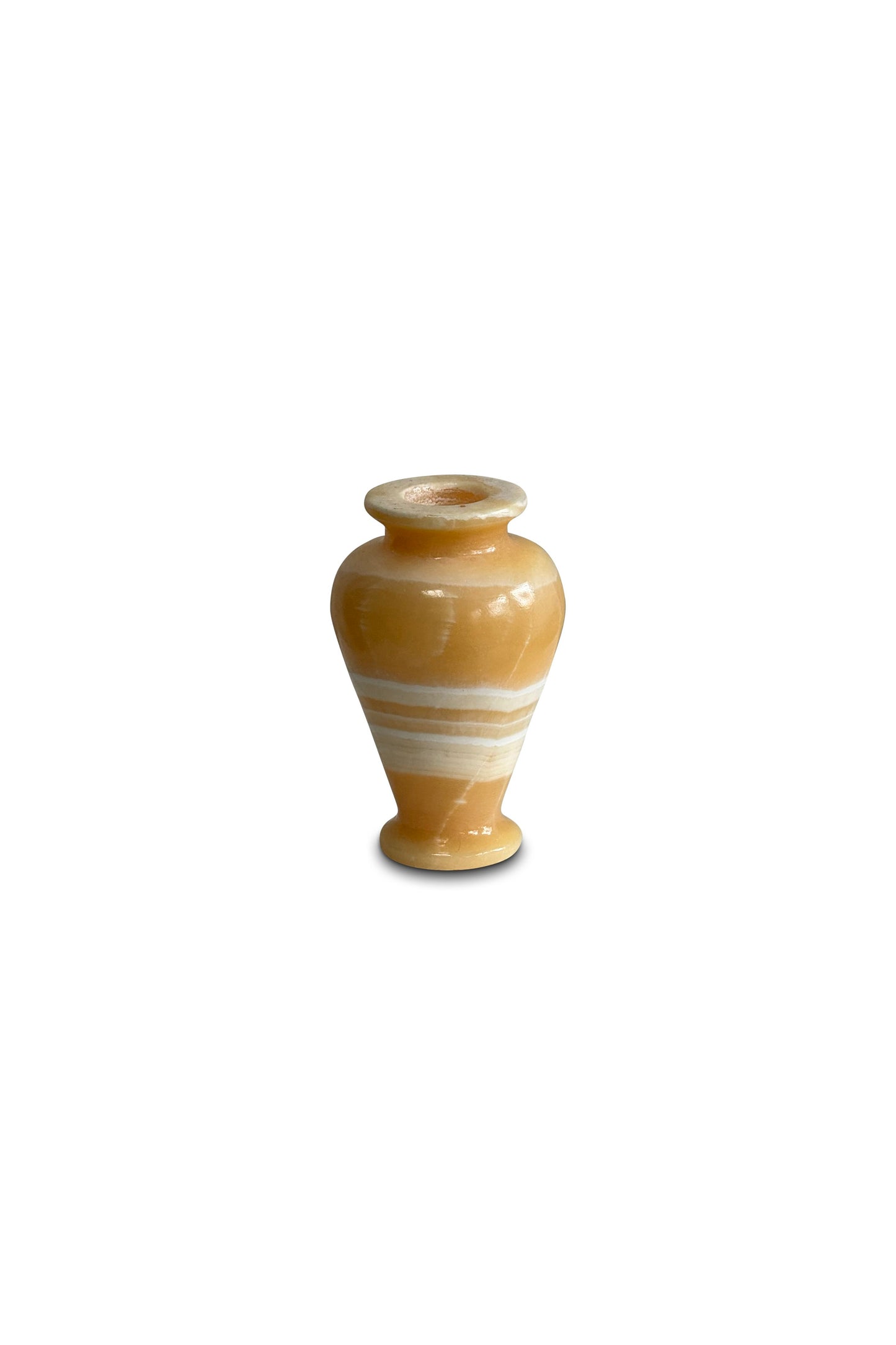 Vintage Egyptian Onyx Marble Alabaster Stone Vase