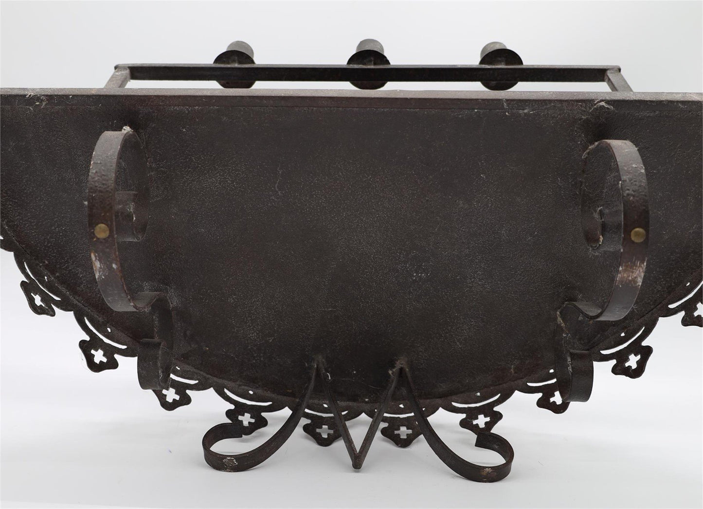 Set of two Antique Gothic Wrought iron Candle Wall Shelf or Sconce