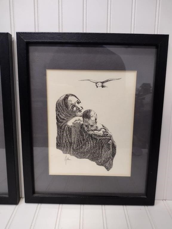 Vintage Framed Wall Art - Set of 2 pieces