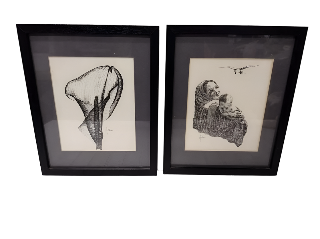 Vintage Framed Wall Art - Set of 2 pieces
