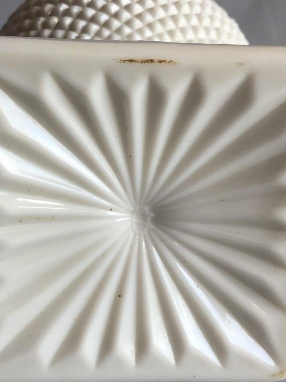 English Milk Glass Ivy ball Vase by Westmoreland