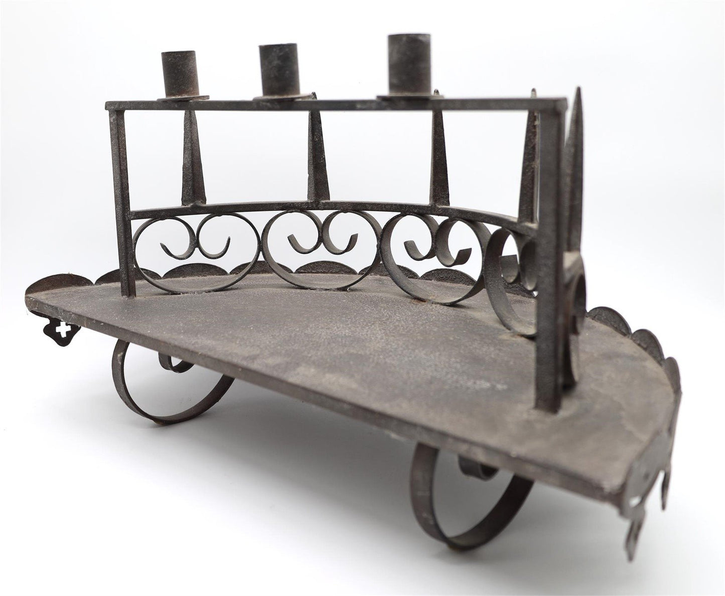 Set of two Antique Gothic Wrought iron Candle Wall Shelf or Sconce