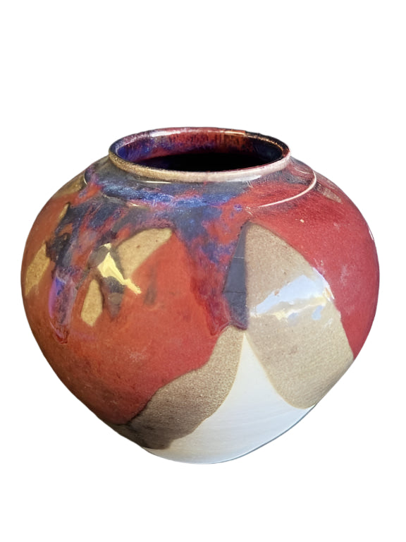 Signed glazed stoneware vase