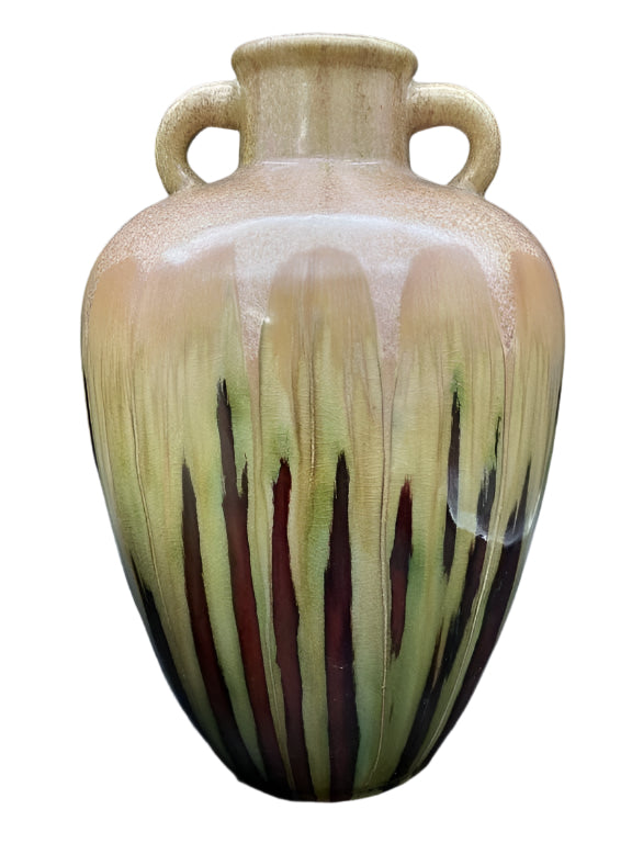 Drip Glaze Ceramic Urn Round Base & Thin Neck