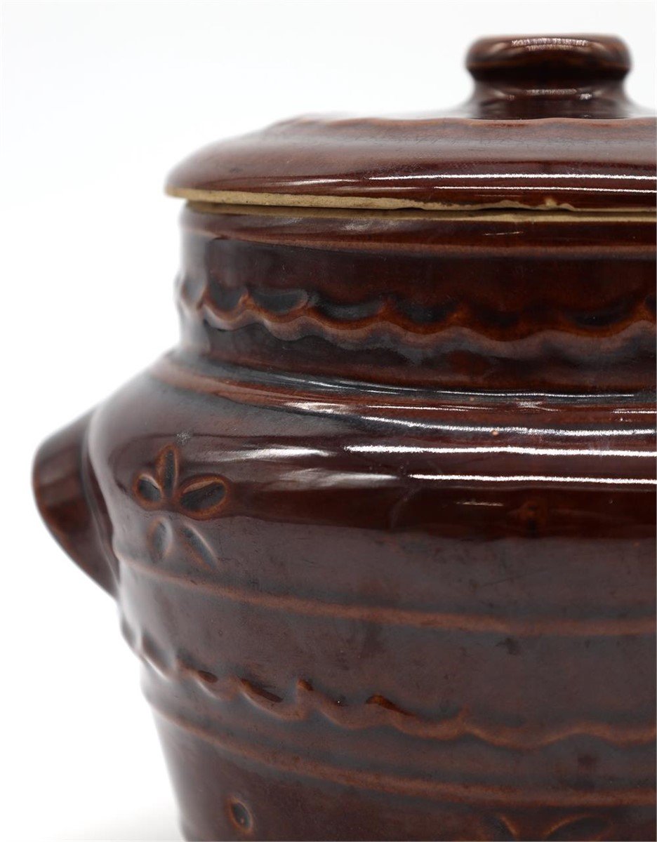Vintage 1950's Mar-Crest Pottery Bean Pot - Oven Proof