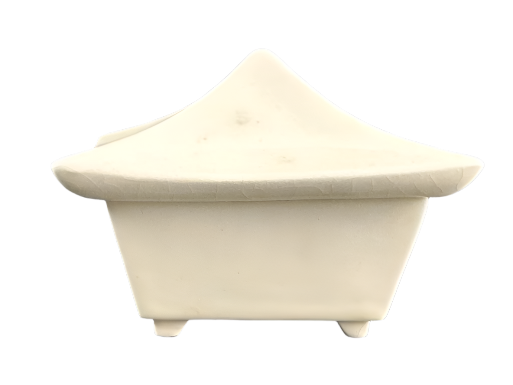 Mid Century White Ceramic Trinket Box