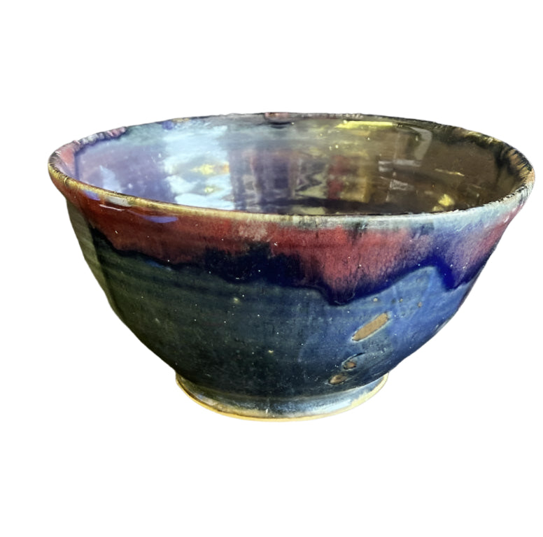 Signed glazed stoneware bowl