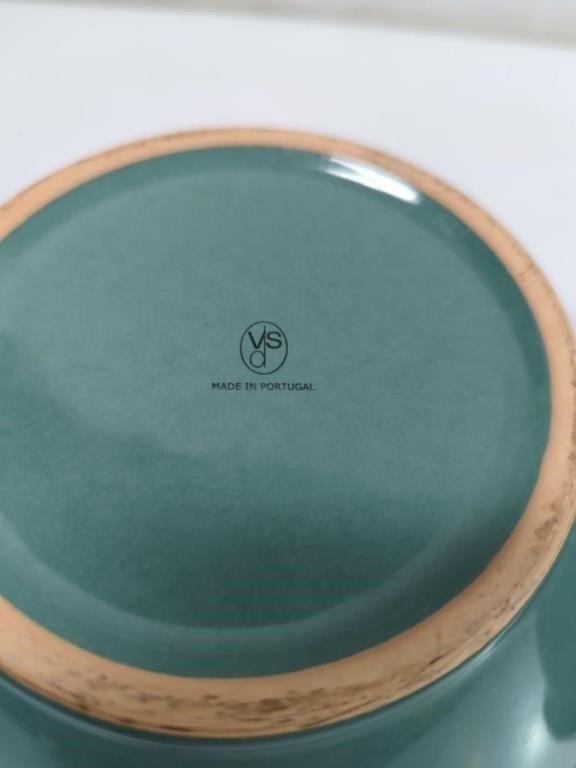 Set of 2 teal Mixing Bowls - Made in Portugal