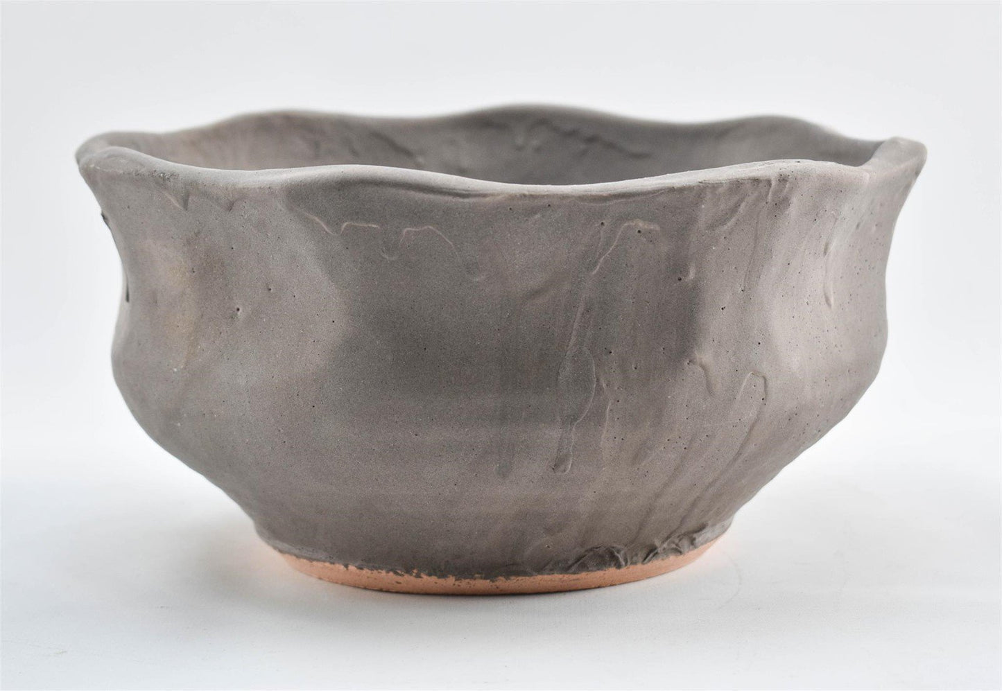 Gray clay bowl - signed