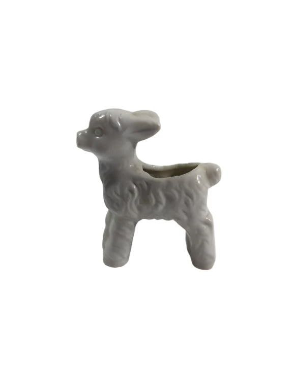 Vintage Lamb Toothpick Holder porcelain