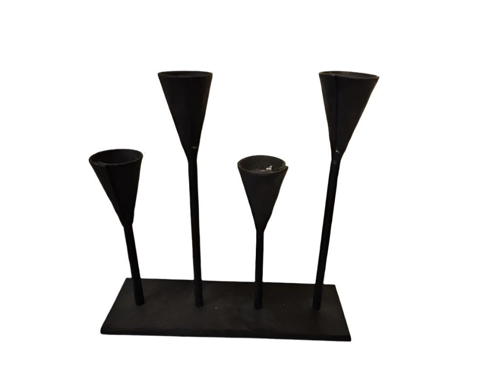 Brutalist Hammered iron Candle Holder