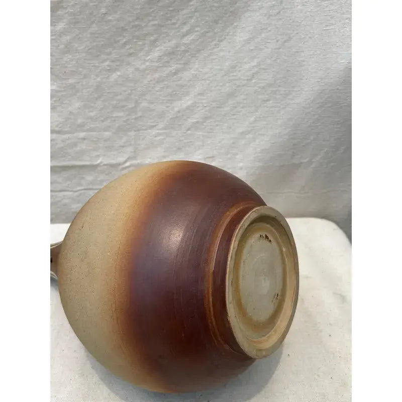 Mid Century Brown Teardrop Pottery Vase