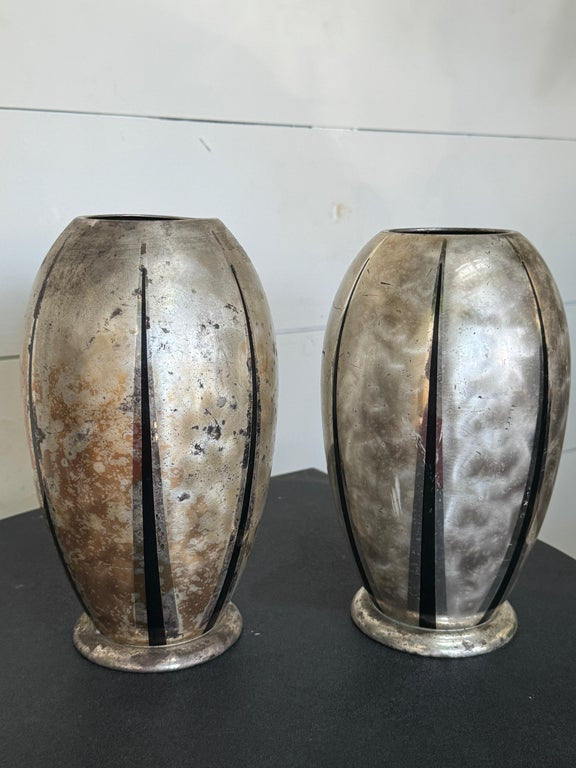 Set of Vintage German Ikora Silver Plated Vase by Wmf (1940's)
