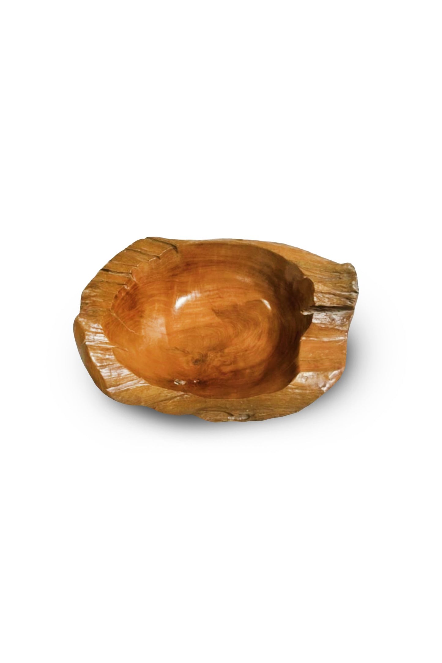 Artisan-Crafted Organic Teak Bowl