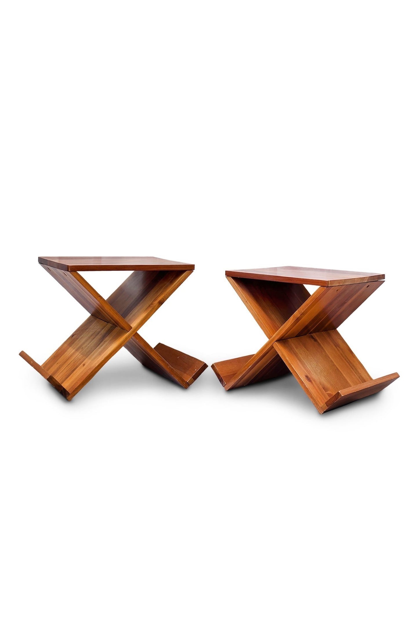 1970s Umbra Design "Mimosa" End Table With Magazine Rack (Set of 2)