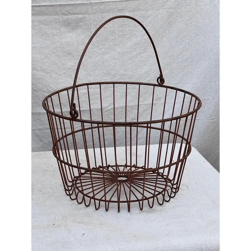 Primitive Egg Gathering Wire Basket