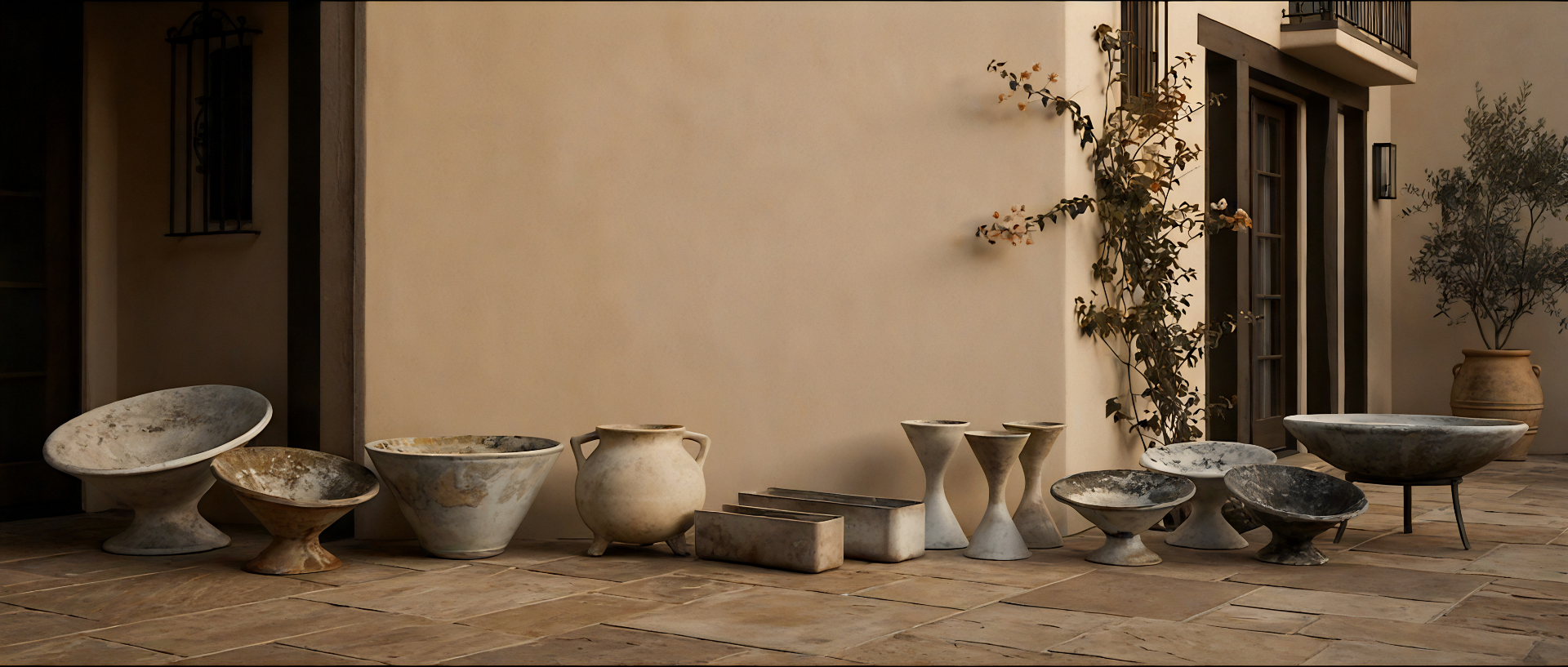 Willy Guhl for Eternit fiber cement planters, Hommes + Gardens, Los Angeles