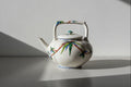 19th Century English Wedgwood Hand-Painted Bamboo Porcelain Teapot with Lid